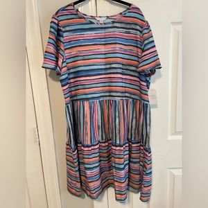 NWT colorful, flutter sleeve dress. Time and Tru. Size XXL 20.